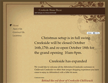 Tablet Screenshot of creeksidehomedecor.com